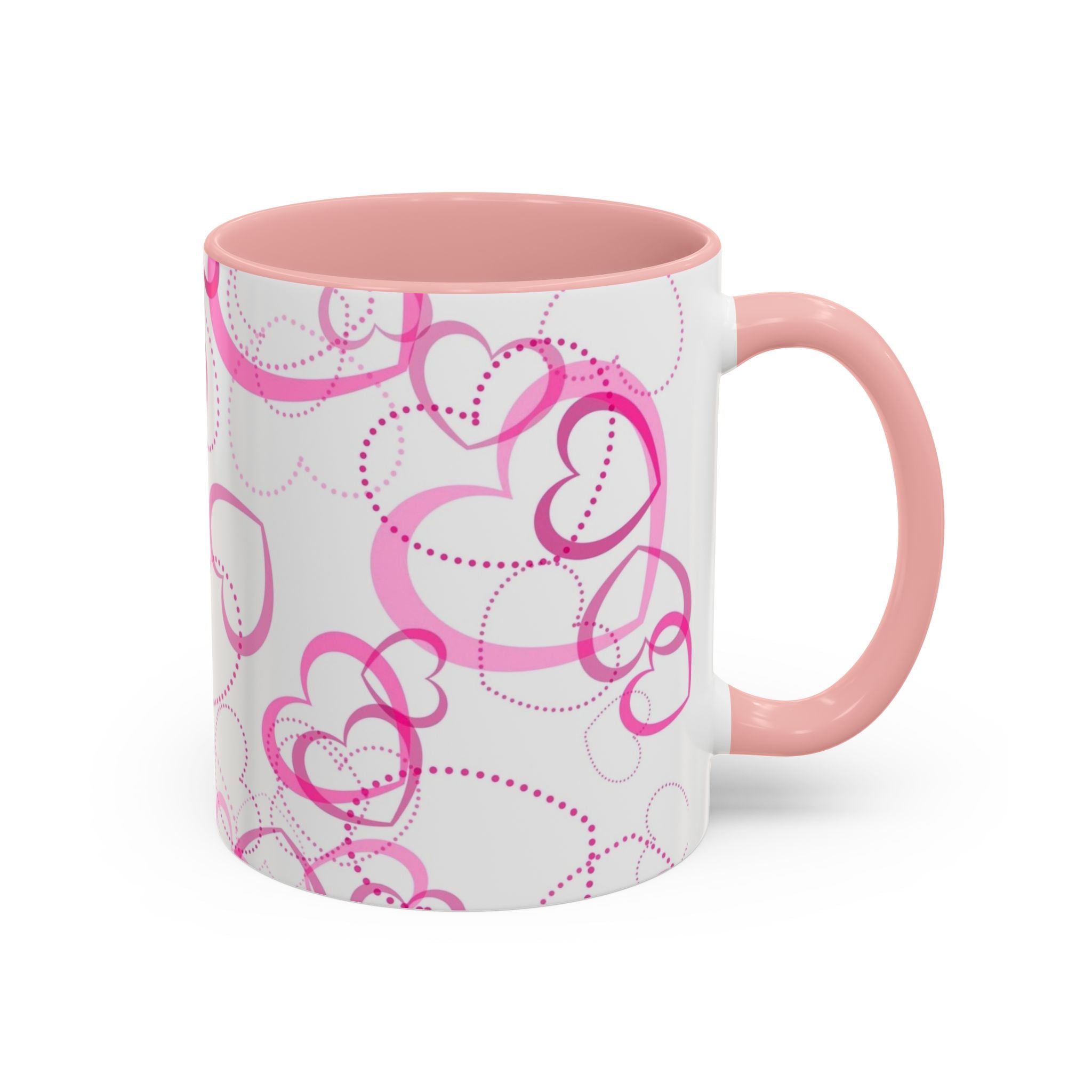 Colorful Heart Accent Coffee Mug – Valentine’s Day Love Gift (11/15 oz)