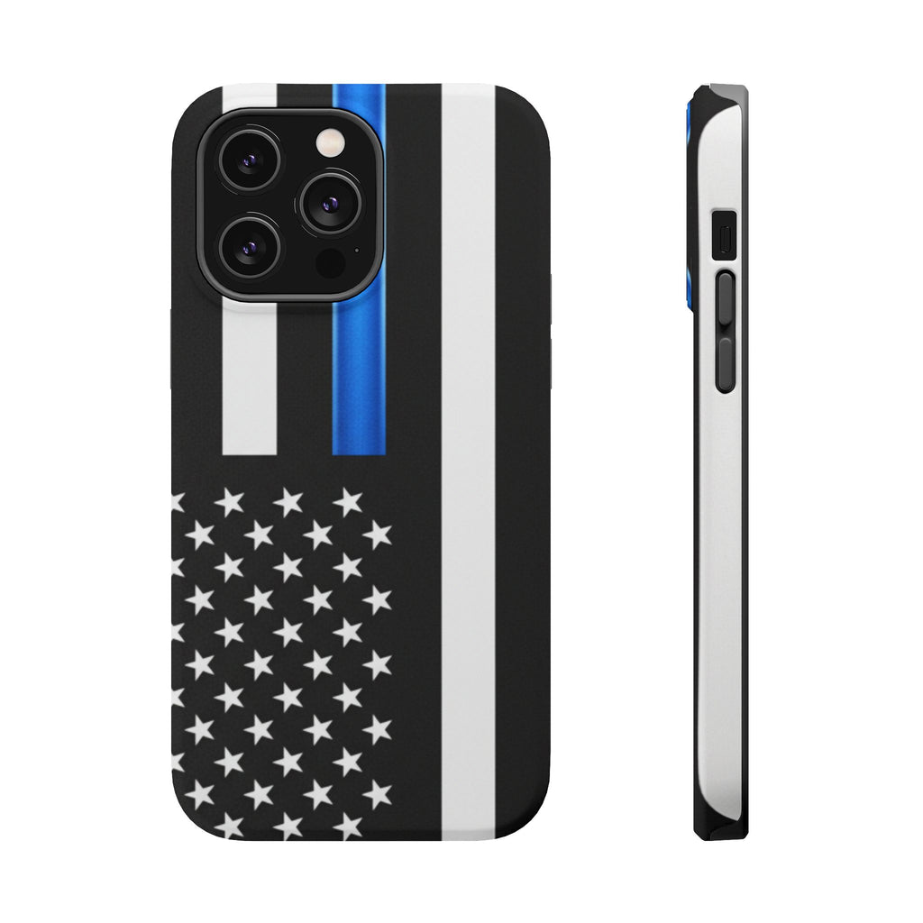 Thin Blue Line Magnetic Phone Case — Impact‑Resistant Protective Cover for iPhone