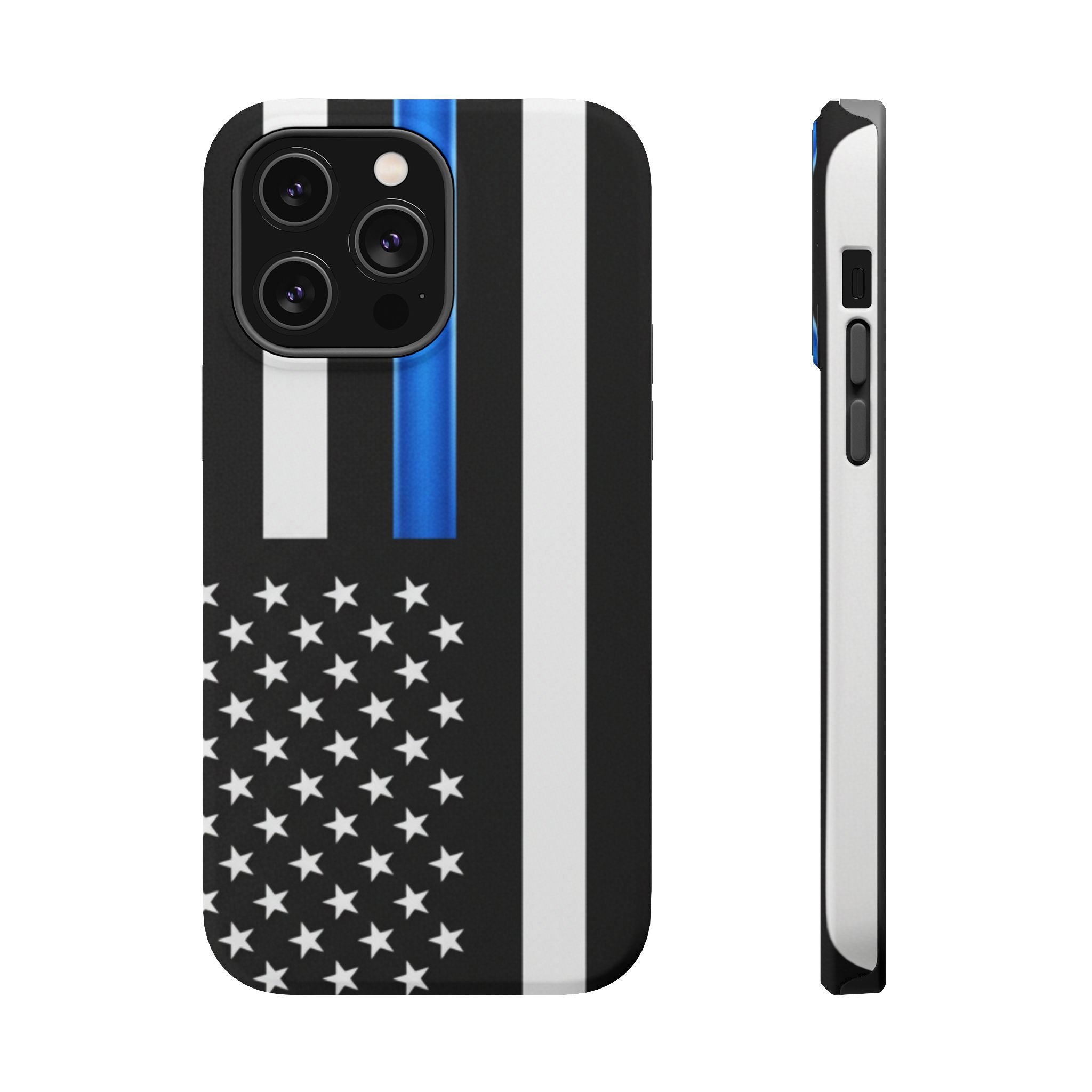 Thin Blue Line Magnetic Phone Case — Impact‑Resistant Protective Cover for iPhone