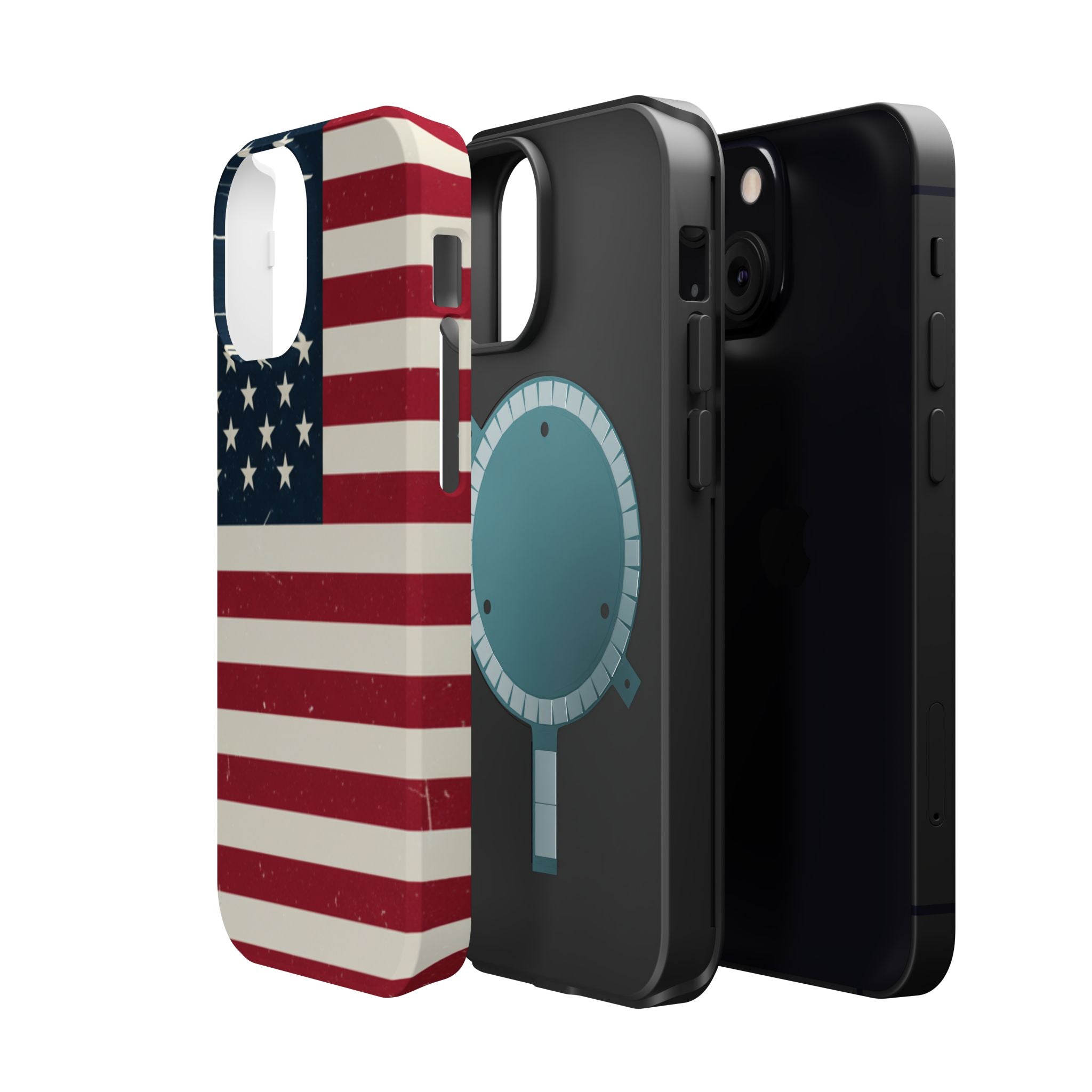 American Flag Magnetic Impact-Resistant Phone Case — USA Stars & Stripes Protection Fits iPhones