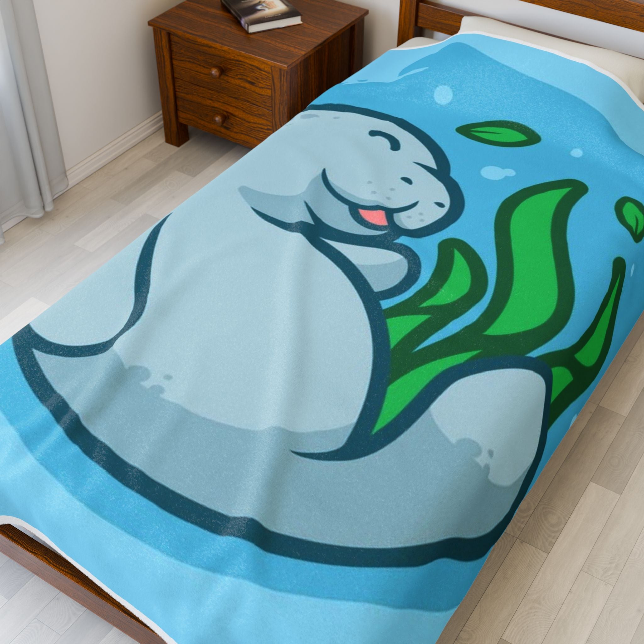 Manatee Velveteen Plush Blanket - 3 sizes available