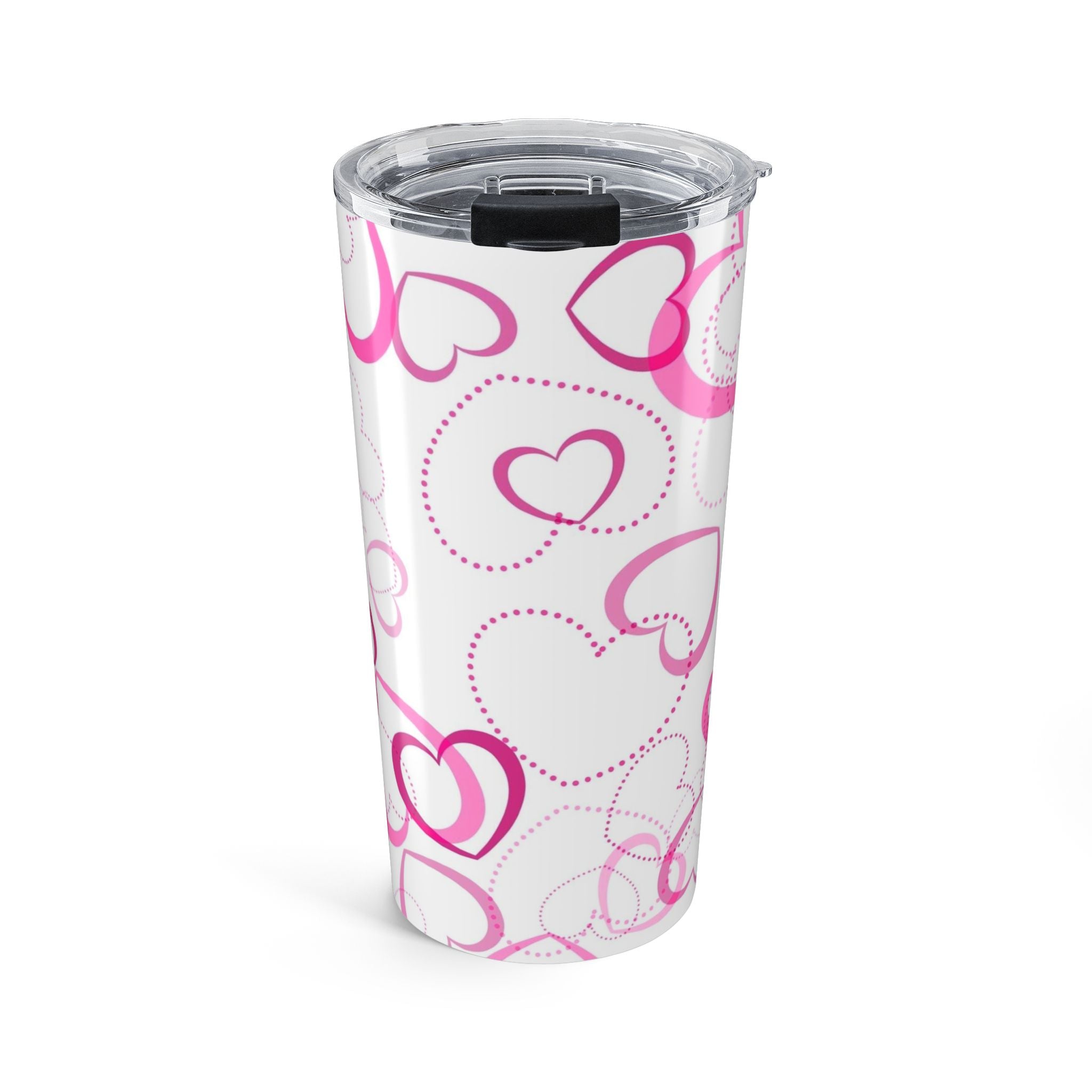 20oz Heart Pattern Tumbler – Pink Valentine Travel Cup