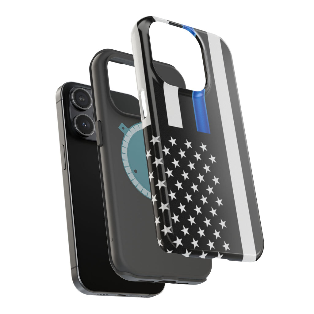 Thin Blue Line Magnetic Phone Case — Impact‑Resistant Protective Cover for iPhone