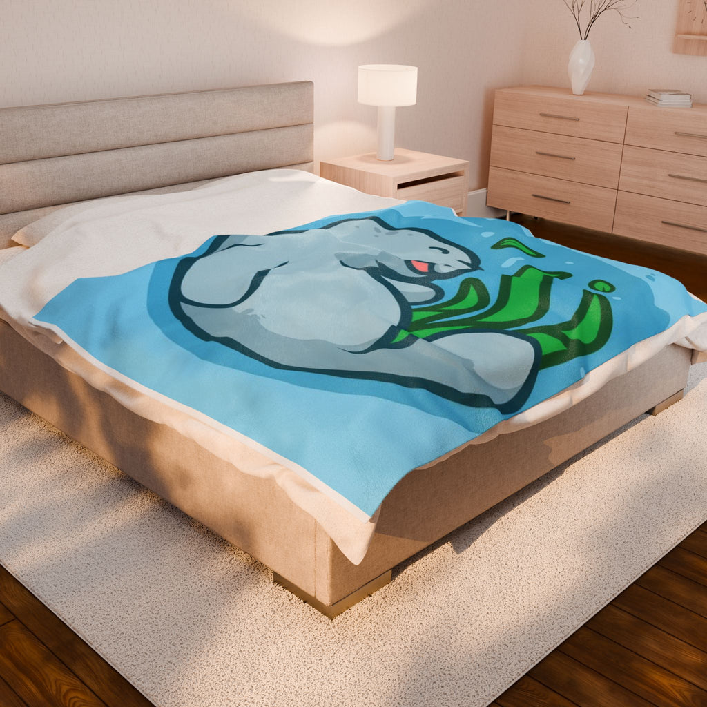 Manatee Velveteen Plush Blanket - 3 sizes available