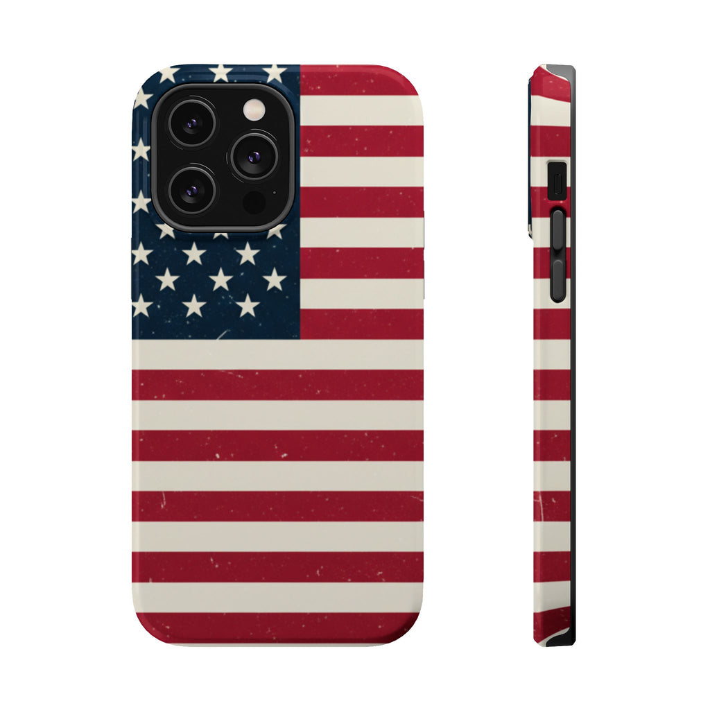 American Flag Magnetic Impact-Resistant Phone Case — USA Stars & Stripes Protection Fits iPhones