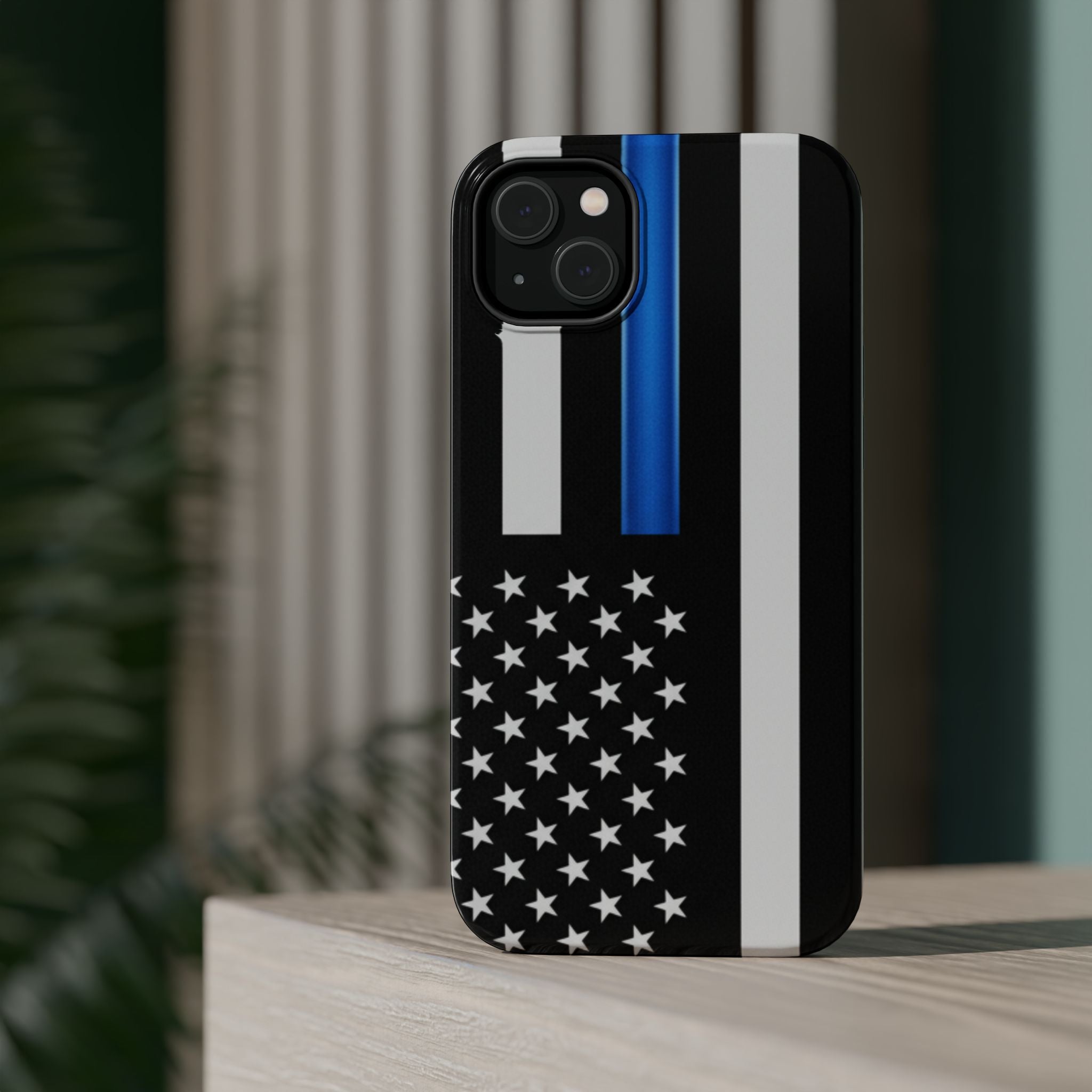 Thin Blue Line Magnetic Phone Case — Impact‑Resistant Protective Cover for iPhone