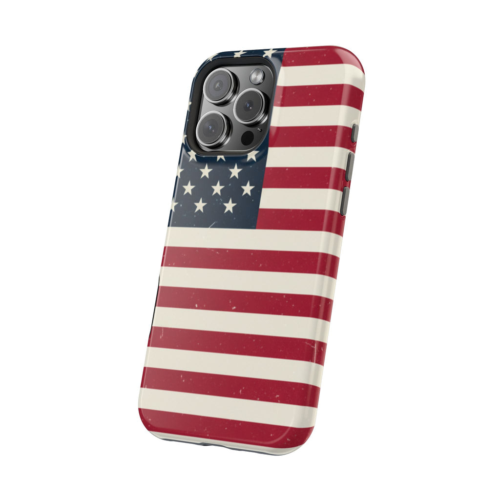 American Flag Magnetic Impact-Resistant Phone Case — USA Stars & Stripes Protection Fits iPhones