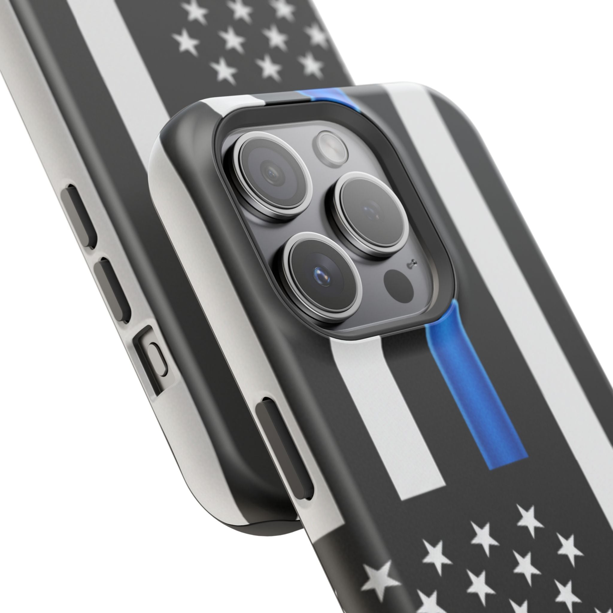 Thin Blue Line Magnetic Phone Case — Impact‑Resistant Protective Cover for iPhone