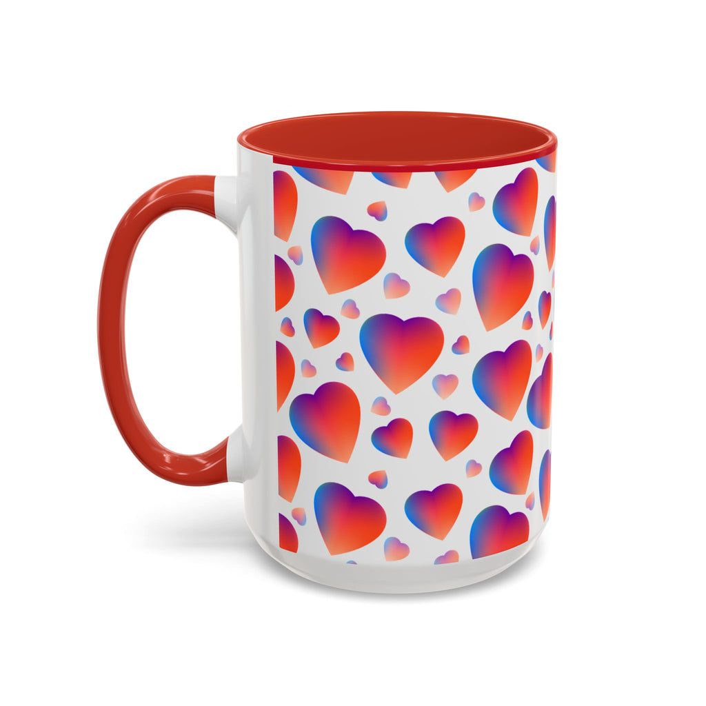 Pink Gradient Hearts Accent Coffee Mug 11oz & 15oz