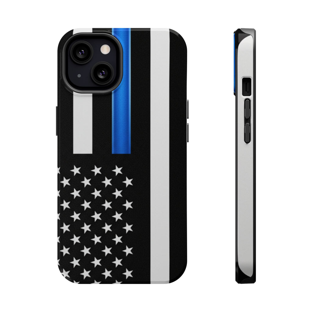 Thin Blue Line Magnetic Phone Case — Impact‑Resistant Protective Cover for iPhone