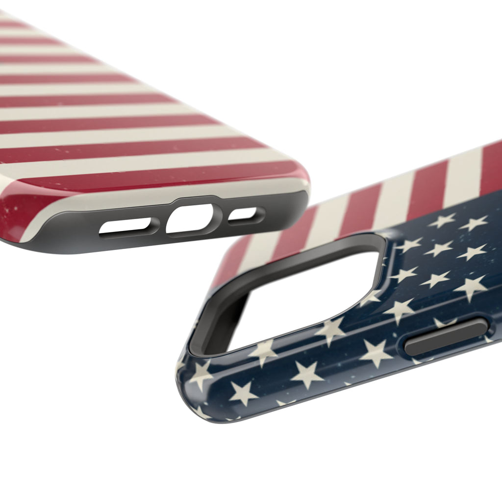 American Flag Magnetic Impact-Resistant Phone Case — USA Stars & Stripes Protection Fits iPhones