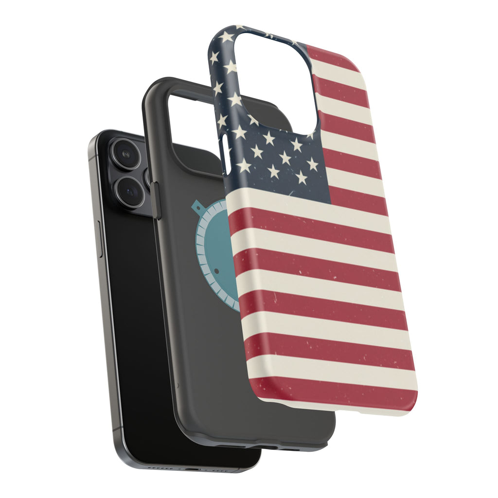 American Flag Magnetic Impact-Resistant Phone Case — USA Stars & Stripes Protection Fits iPhones