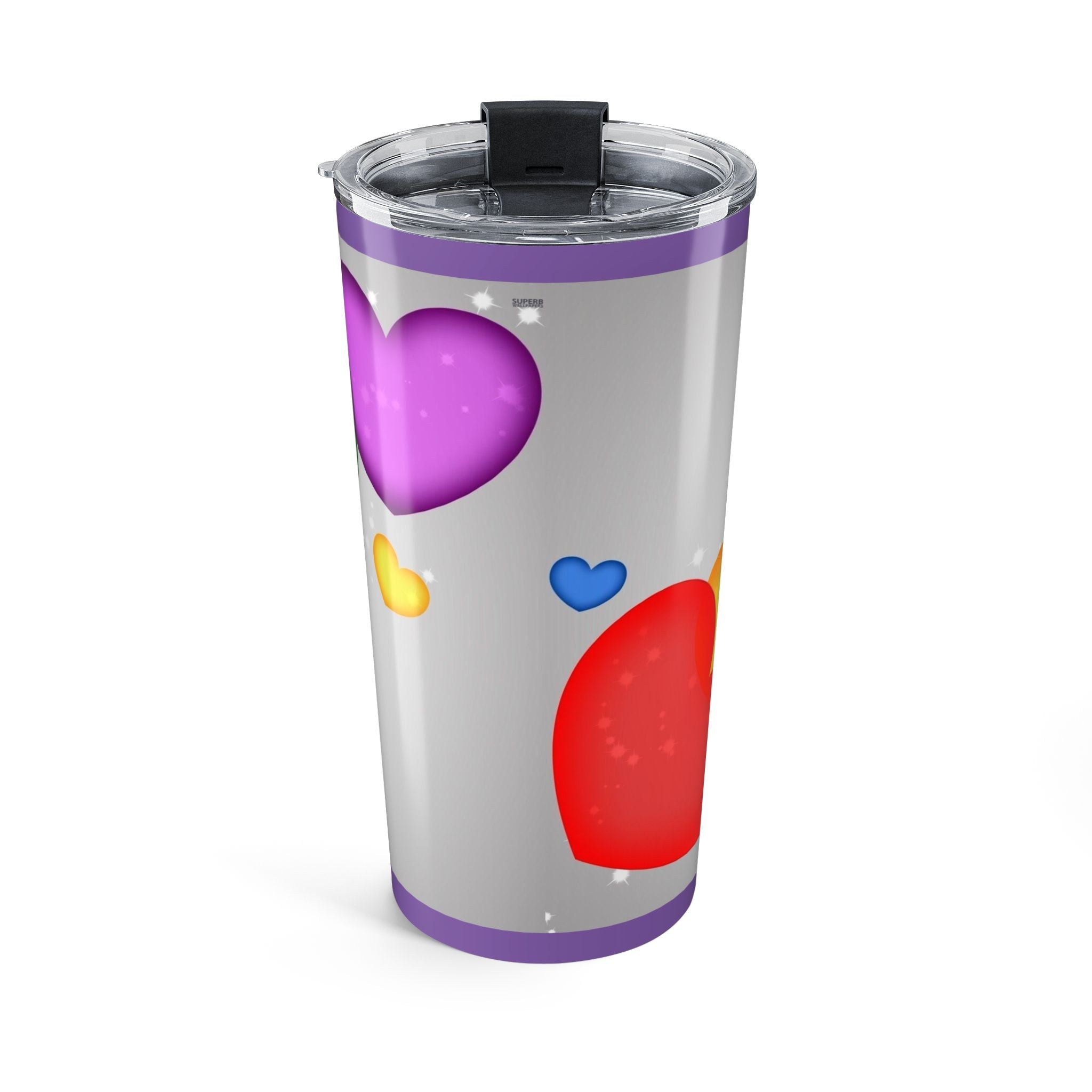 Heart Galaxy Pattern 20oz Tumbler – Rainbow of Hearts Travel Cup