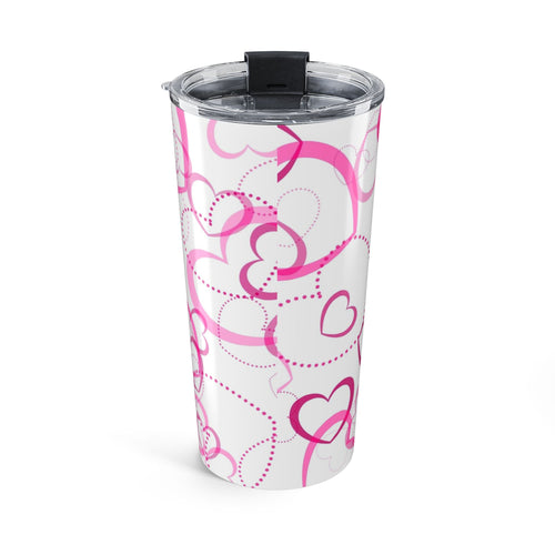 20oz Heart Pattern Tumbler – Pink Valentine Travel Cup