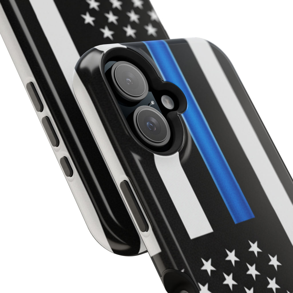 Thin Blue Line Magnetic Phone Case — Impact‑Resistant Protective Cover for iPhone