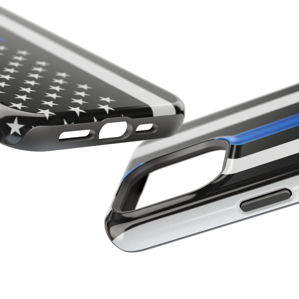Thin Blue Line Magnetic Phone Case — Impact‑Resistant Protective Cover for iPhone