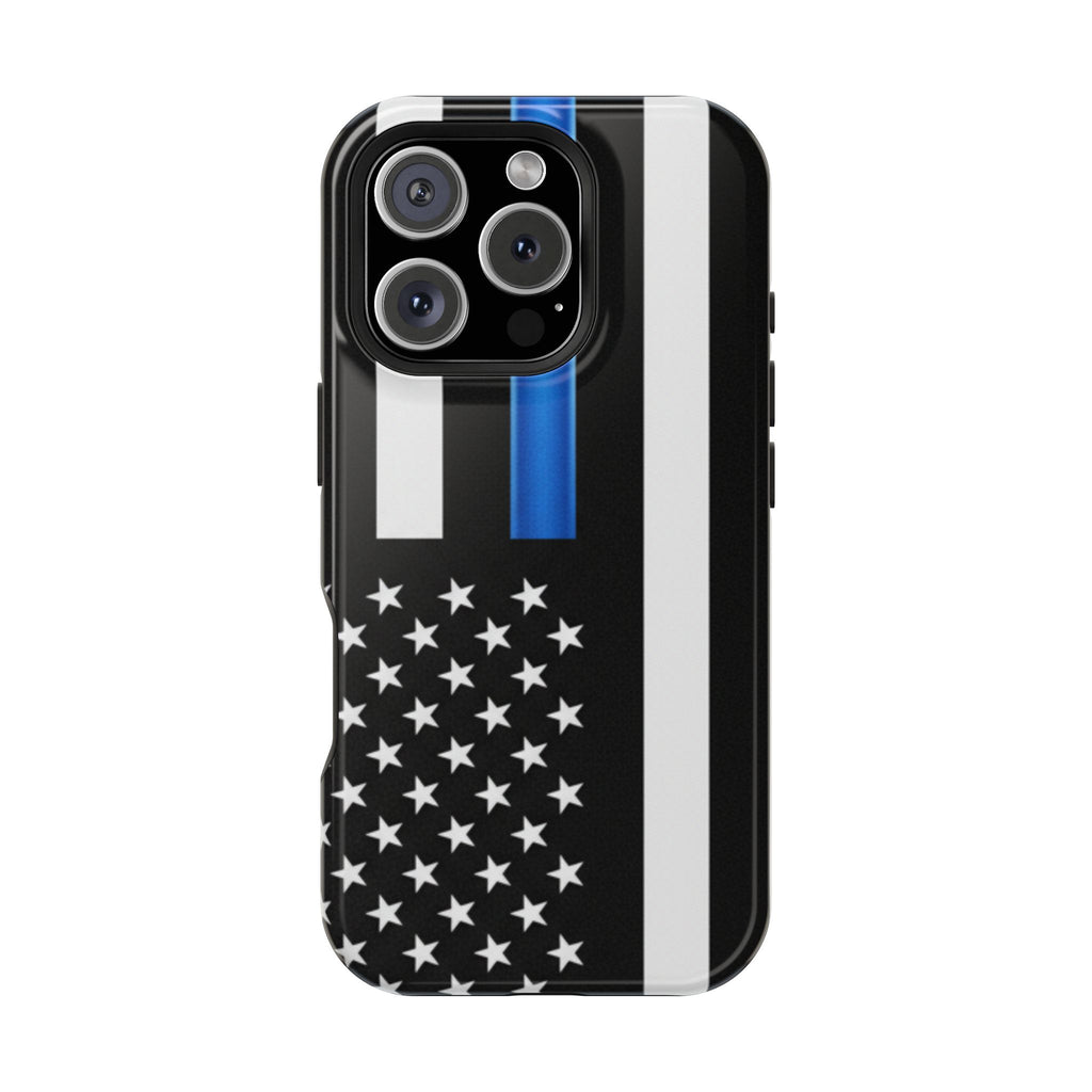 Thin Blue Line Magnetic Phone Case — Impact‑Resistant Protective Cover for iPhone