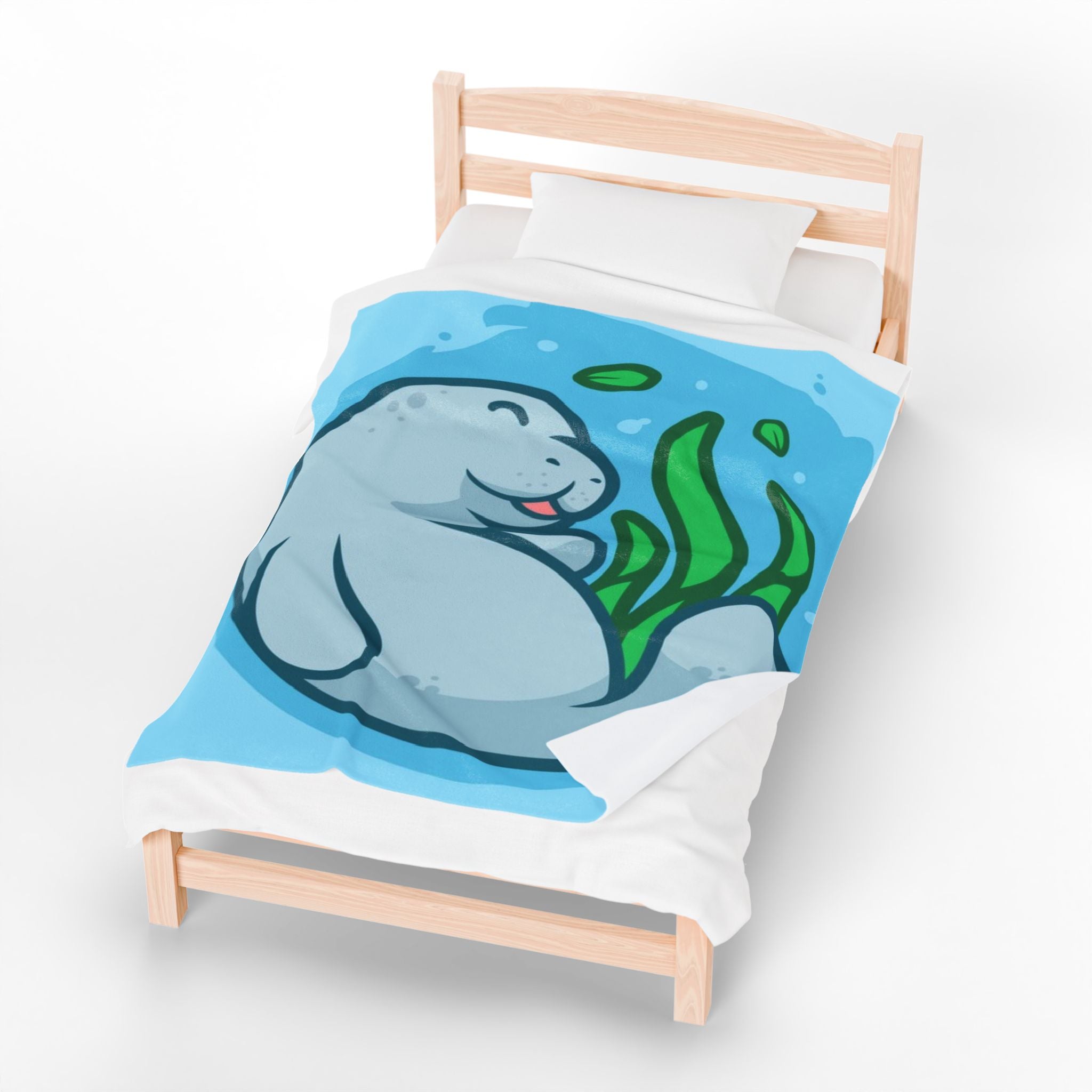 Manatee Velveteen Plush Blanket - 3 sizes available
