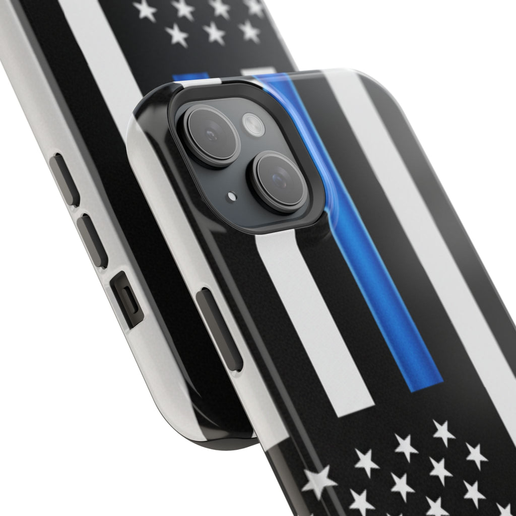 Thin Blue Line Magnetic Phone Case — Impact‑Resistant Protective Cover for iPhone