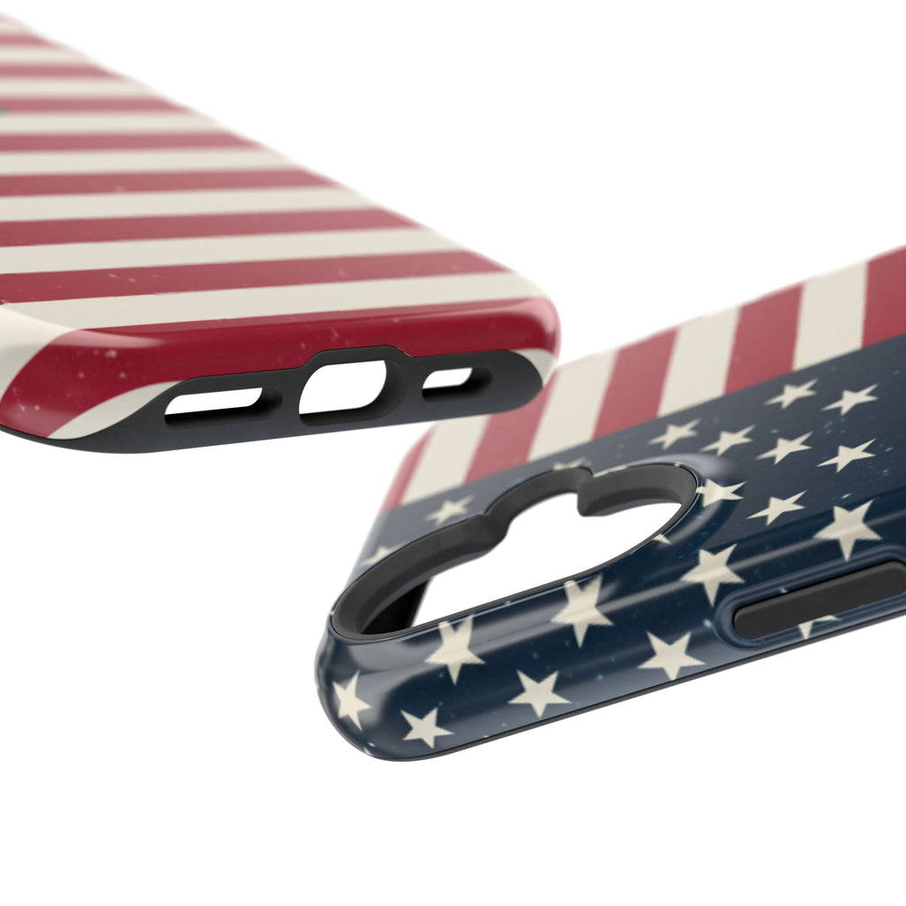 American Flag Magnetic Impact-Resistant Phone Case — USA Stars & Stripes Protection Fits iPhones