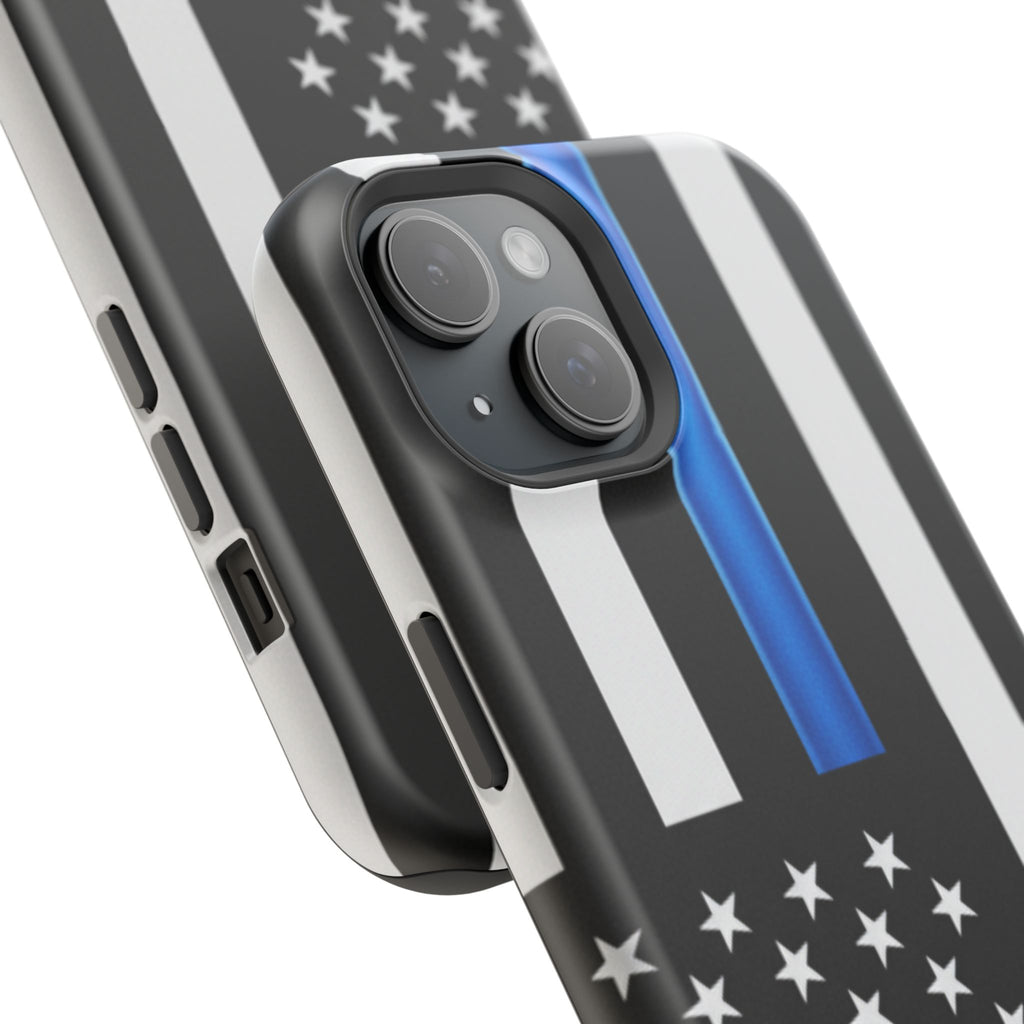 Thin Blue Line Magnetic Phone Case — Impact‑Resistant Protective Cover for iPhone