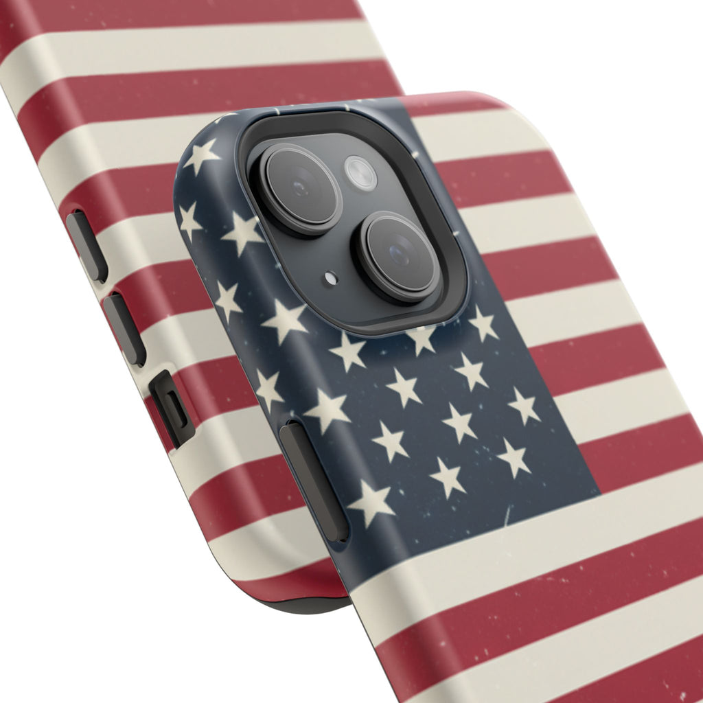 American Flag Magnetic Impact-Resistant Phone Case — USA Stars & Stripes Protection Fits iPhones