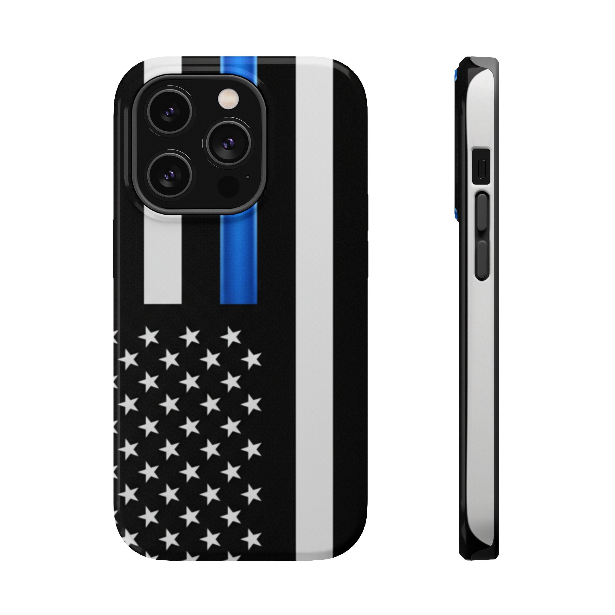 Thin Blue Line Magnetic Phone Case — Impact‑Resistant Protective Cover for iPhone