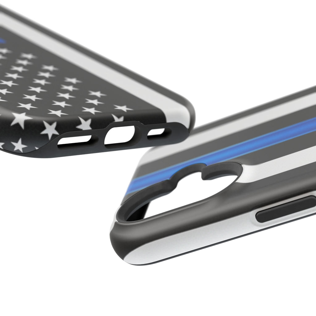 Thin Blue Line Magnetic Phone Case — Impact‑Resistant Protective Cover for iPhone