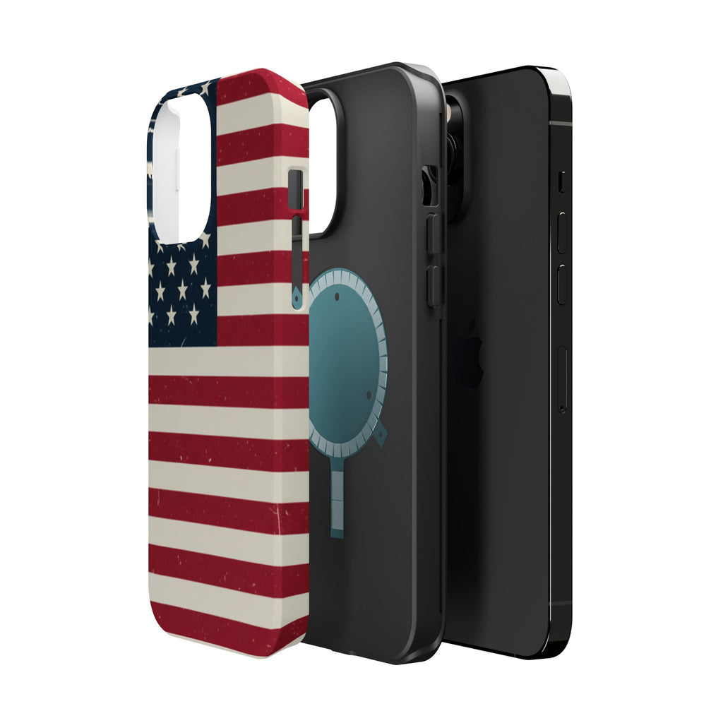 American Flag Magnetic Impact-Resistant Phone Case — USA Stars & Stripes Protection Fits iPhones
