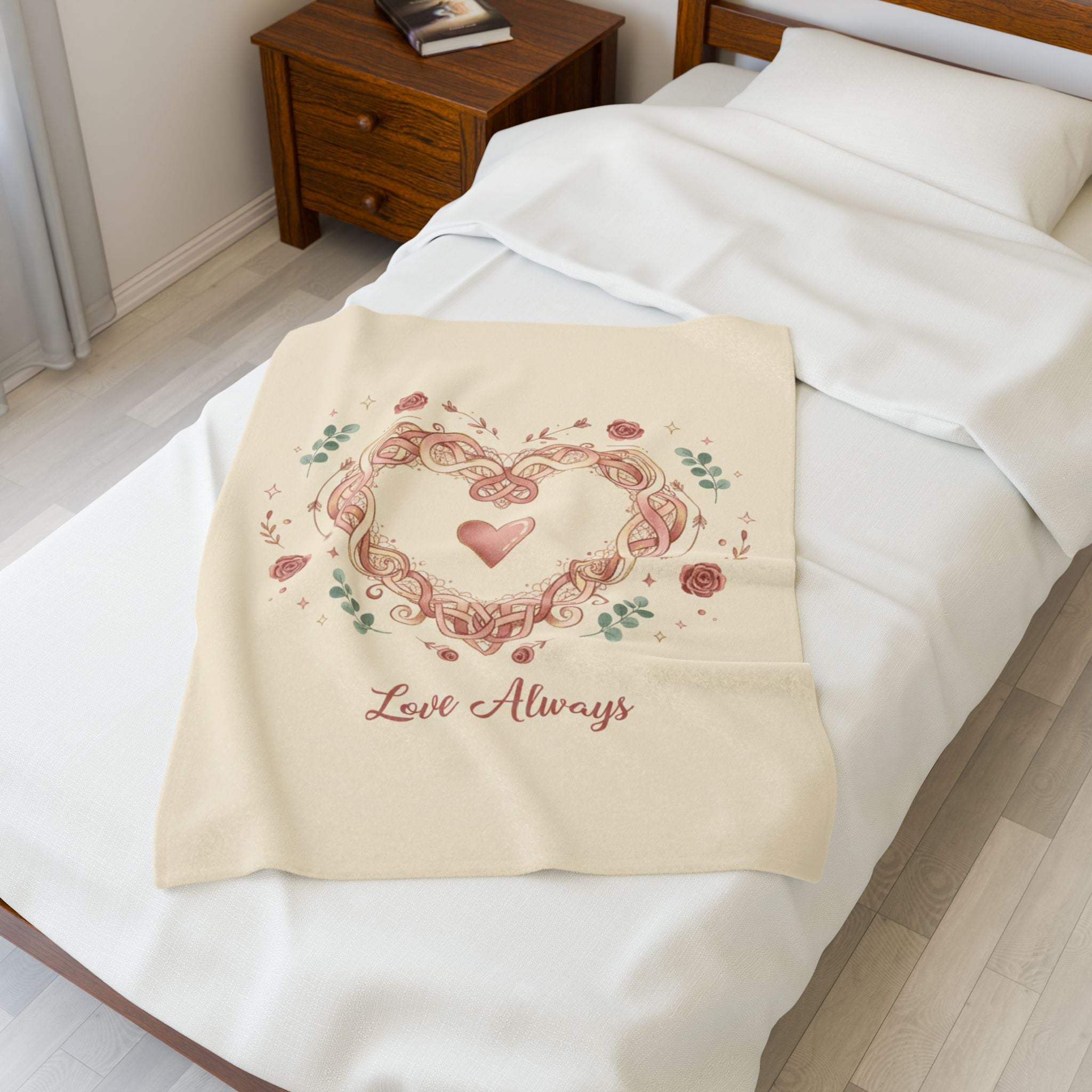 Rustic Love Always Velveteen Plush Blanket