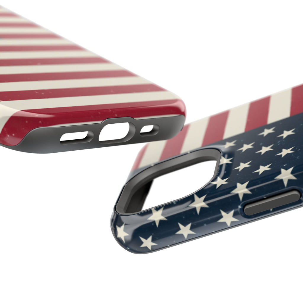 American Flag Magnetic Impact-Resistant Phone Case — USA Stars & Stripes Protection Fits iPhones