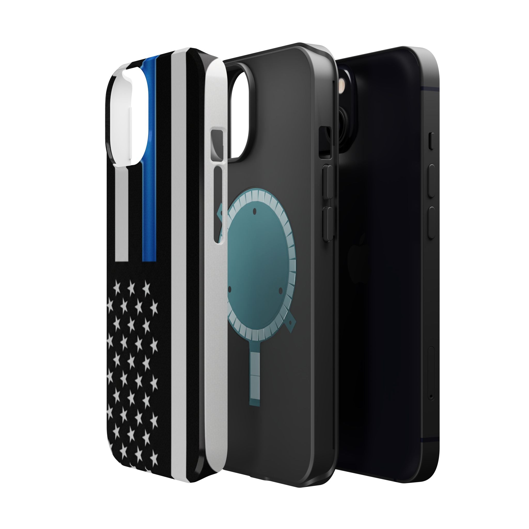 Thin Blue Line Magnetic Phone Case — Impact‑Resistant Protective Cover for iPhone