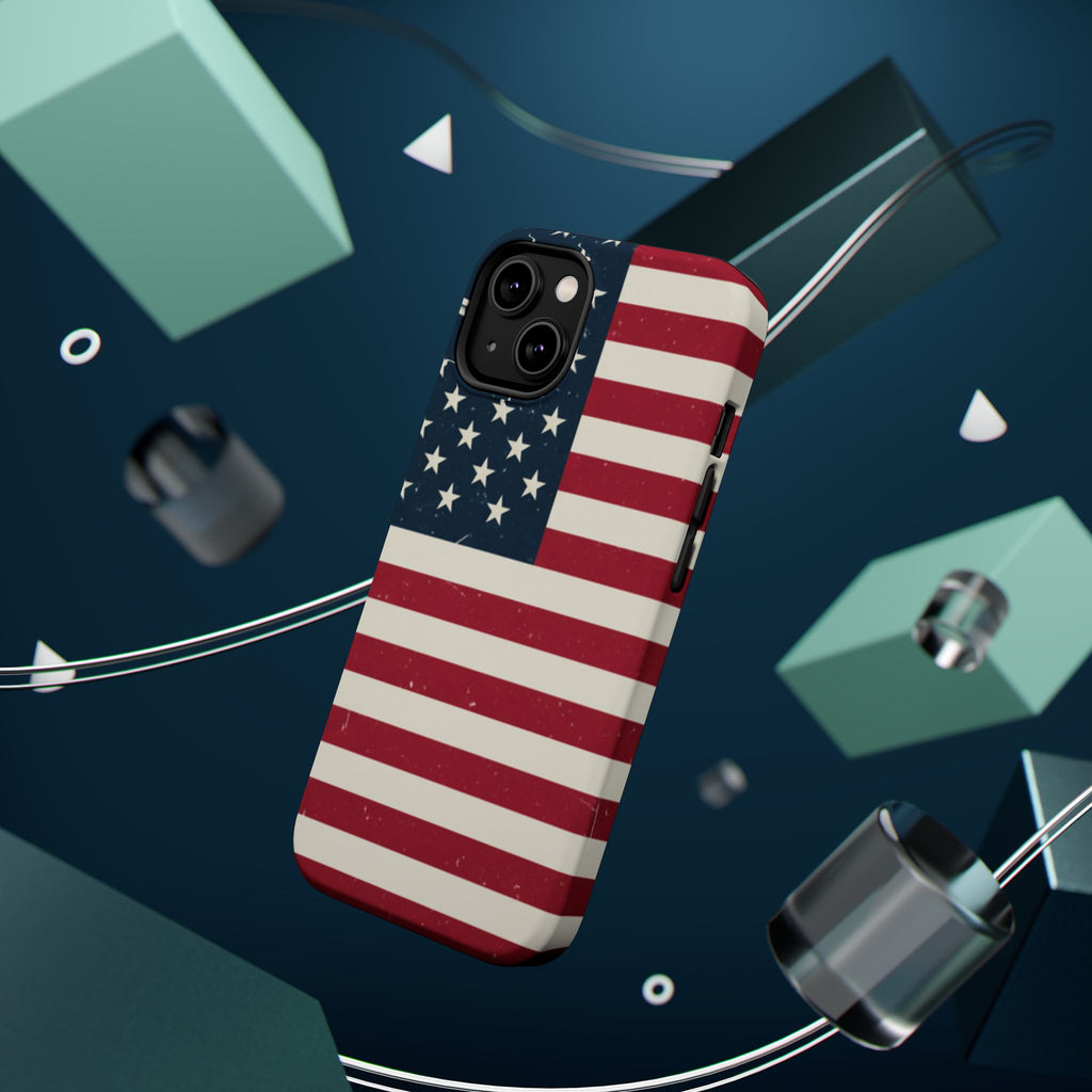 American Flag Magnetic Impact-Resistant Phone Case — USA Stars & Stripes Protection Fits iPhones