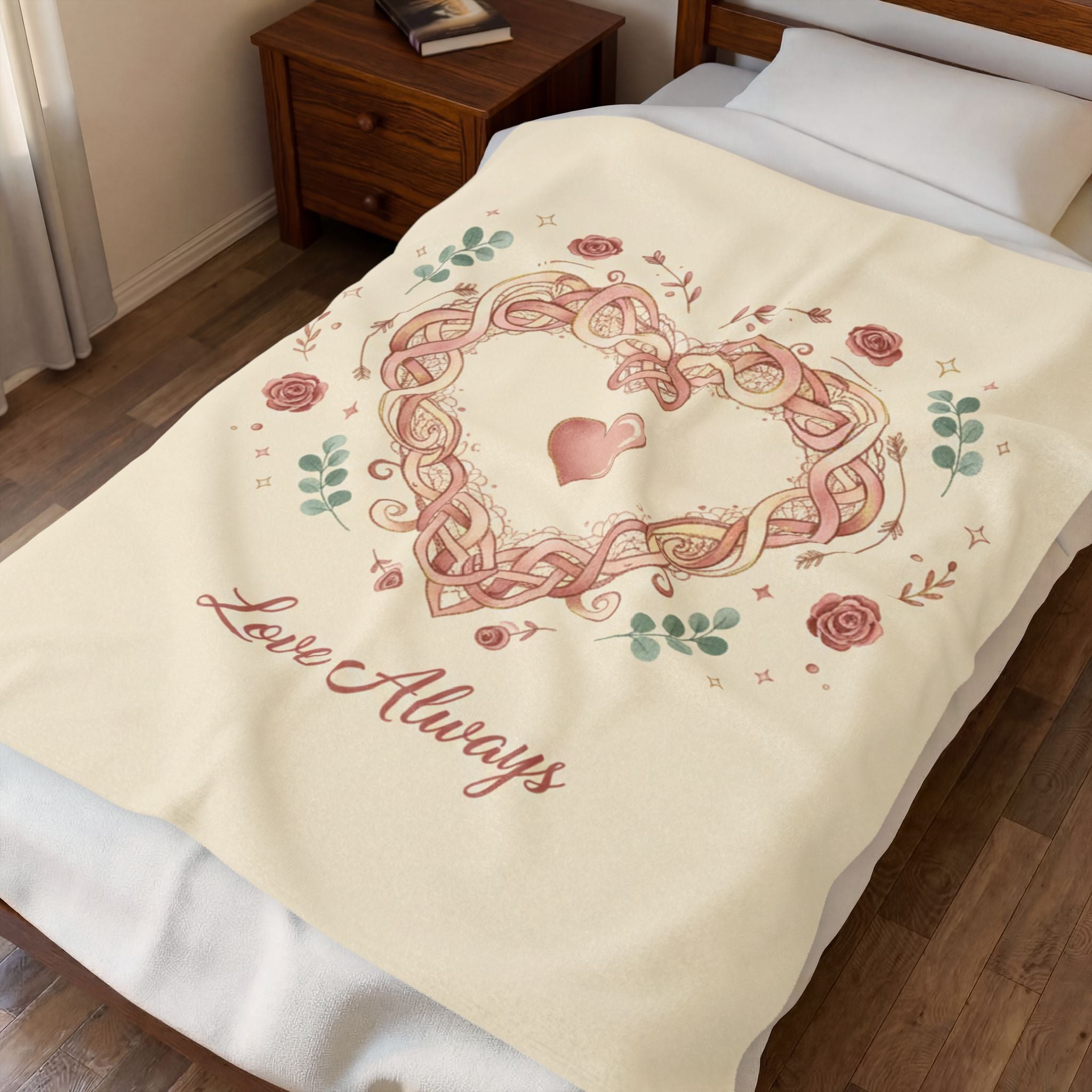 Rustic Love Always Velveteen Plush Blanket