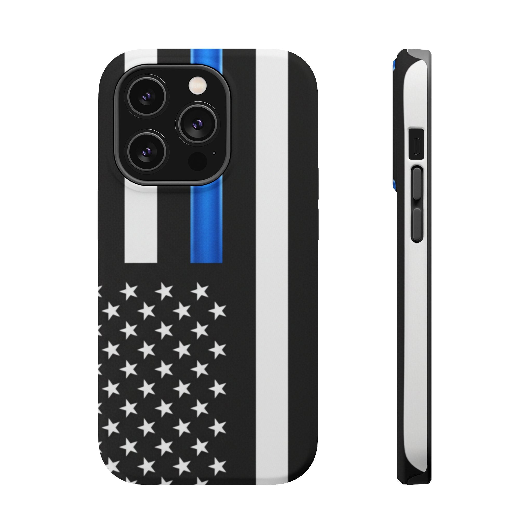 Thin Blue Line Magnetic Phone Case — Impact‑Resistant Protective Cover for iPhone