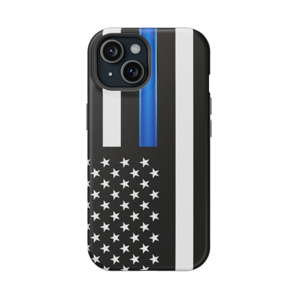 Thin Blue Line Magnetic Phone Case — Impact‑Resistant Protective Cover for iPhone