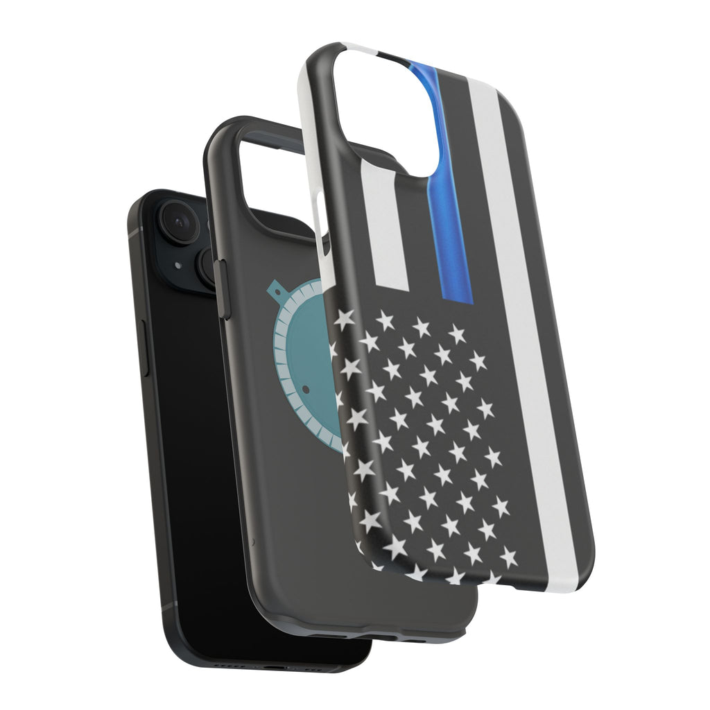 Thin Blue Line Magnetic Phone Case — Impact‑Resistant Protective Cover for iPhone