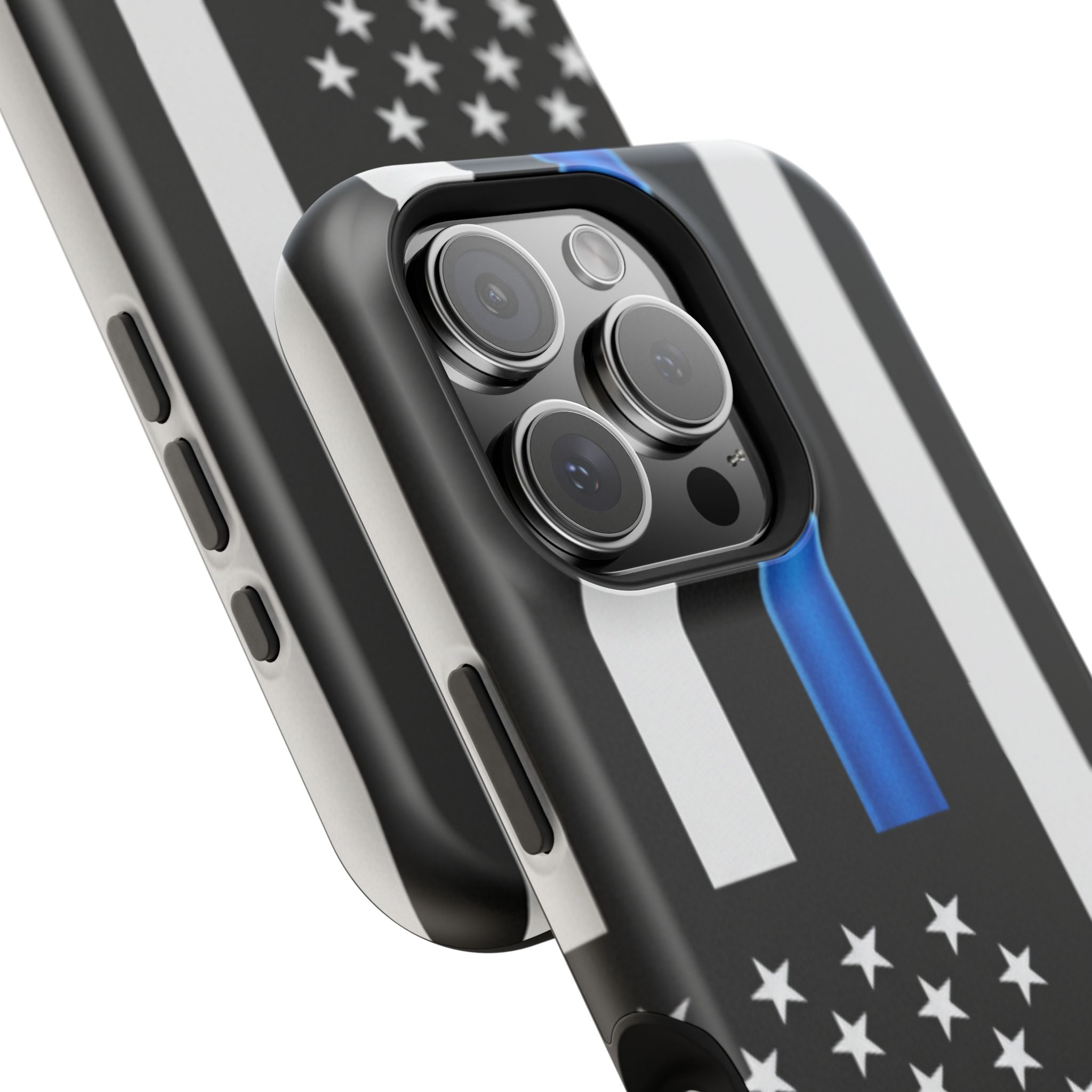 Thin Blue Line Magnetic Phone Case — Impact‑Resistant Protective Cover for iPhone