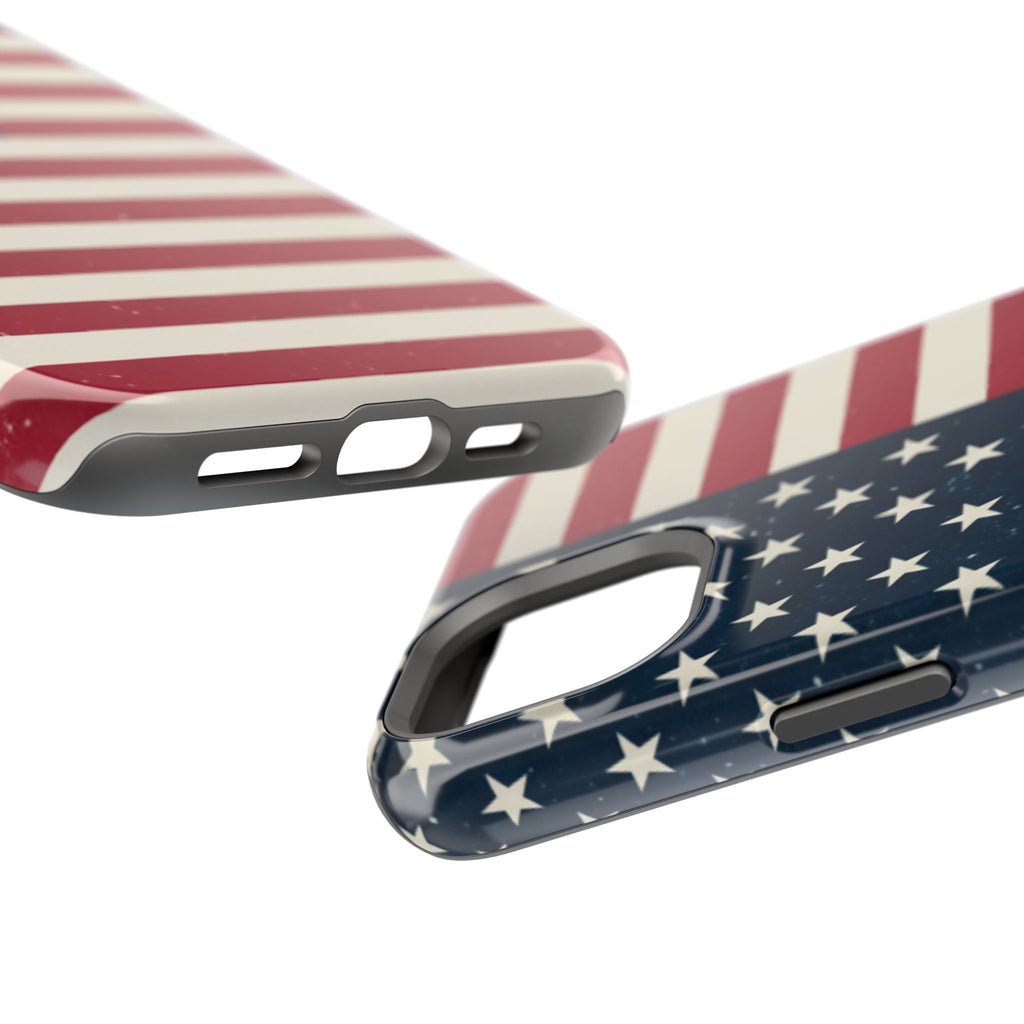 American Flag Magnetic Impact-Resistant Phone Case — USA Stars & Stripes Protection Fits iPhones