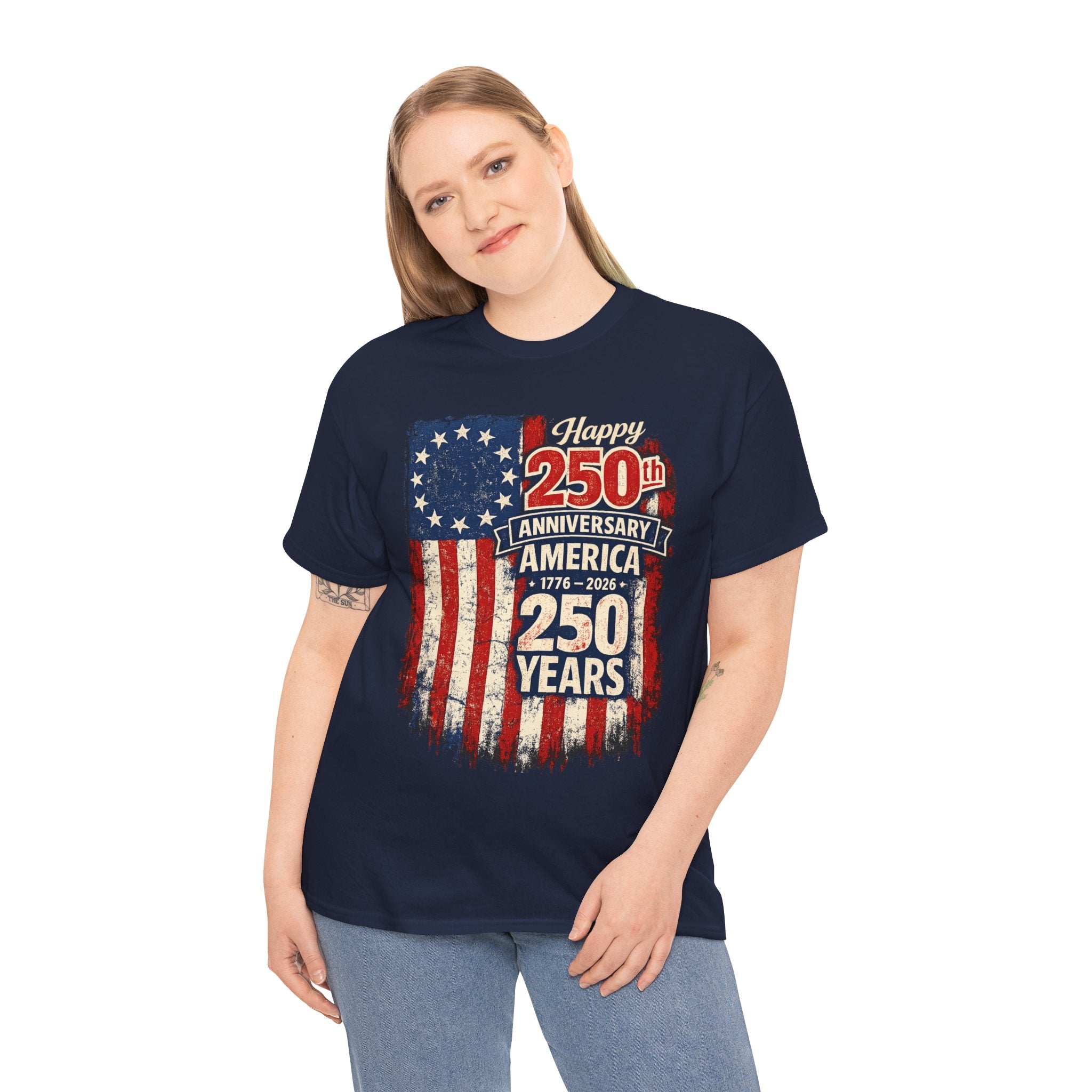 250th Anniversary of America with Flag Graphic T-Shirt