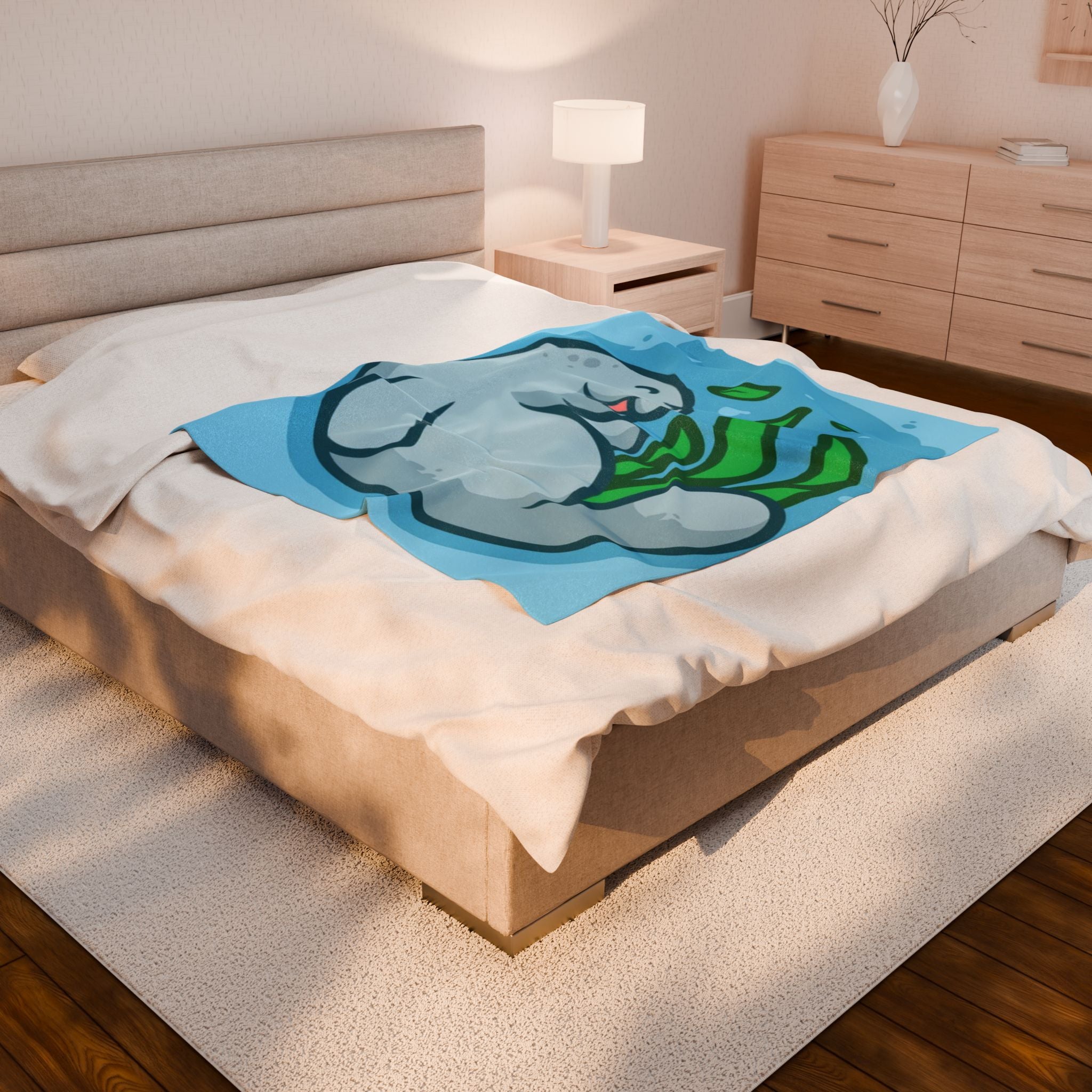 Manatee Velveteen Plush Blanket - 3 sizes available