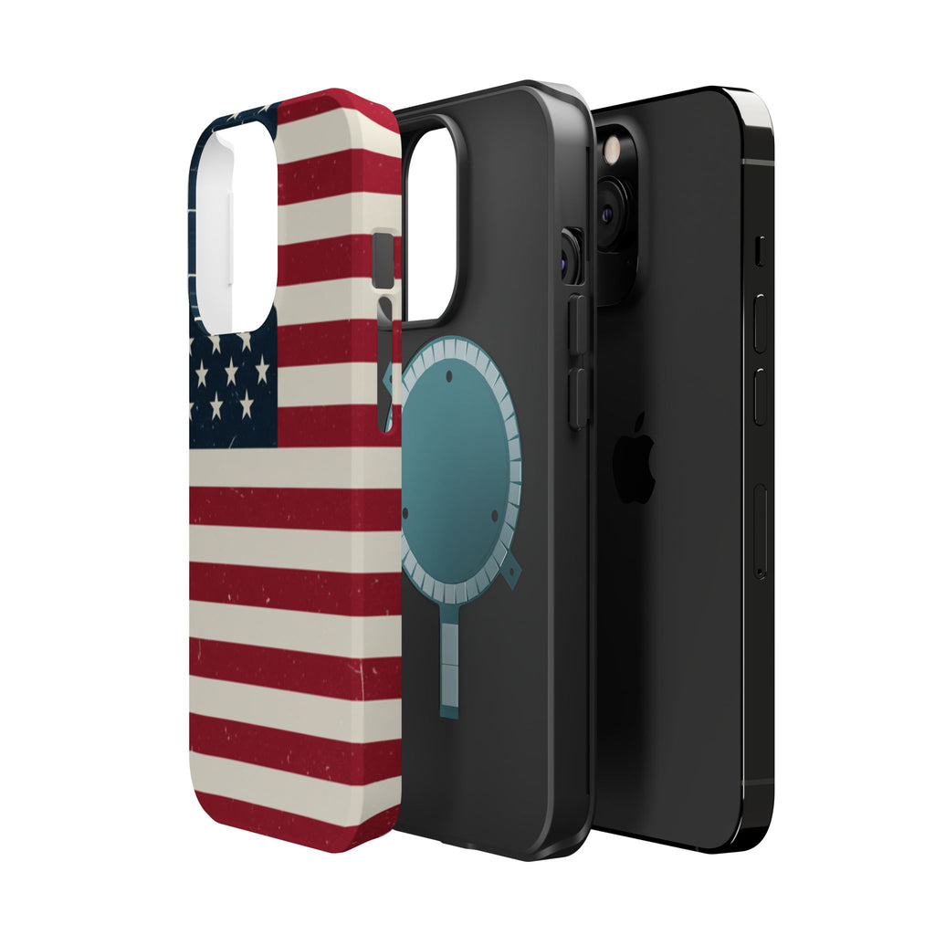 American Flag Magnetic Impact-Resistant Phone Case — USA Stars & Stripes Protection Fits iPhones