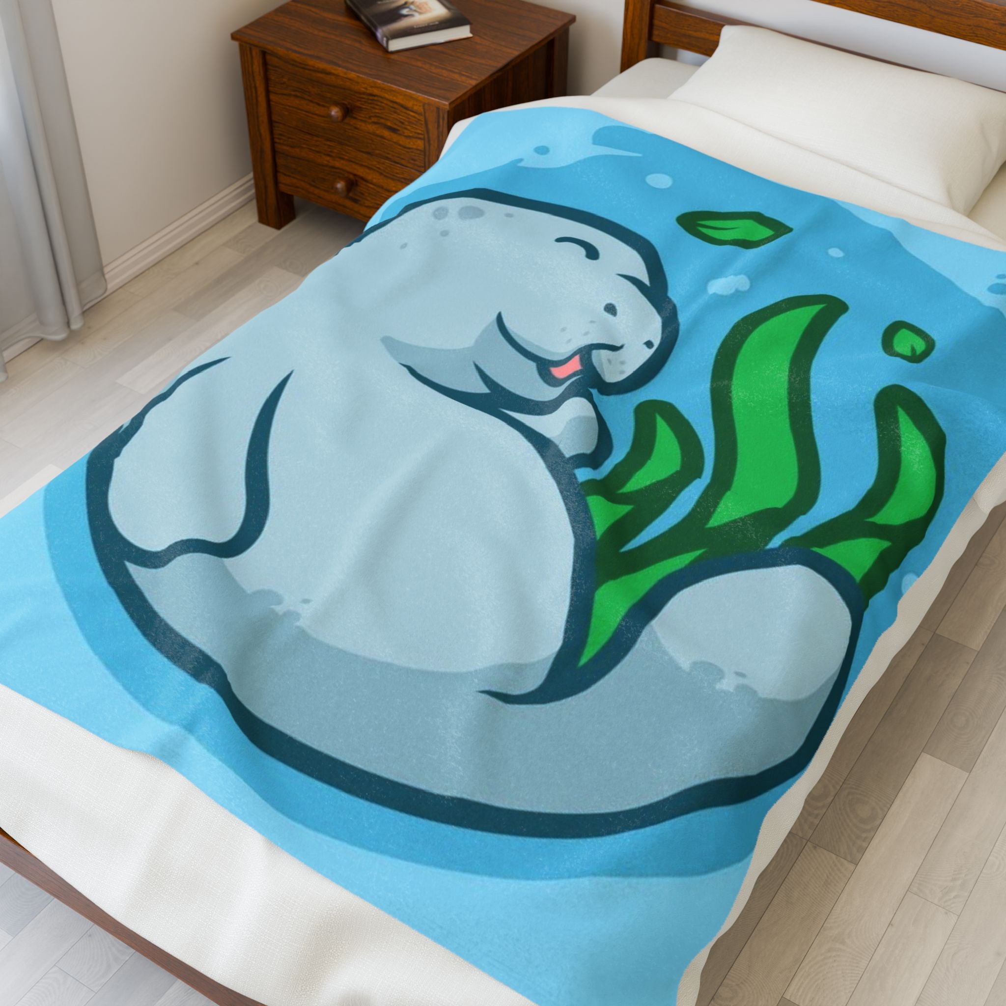 Manatee Velveteen Plush Blanket - 3 sizes available