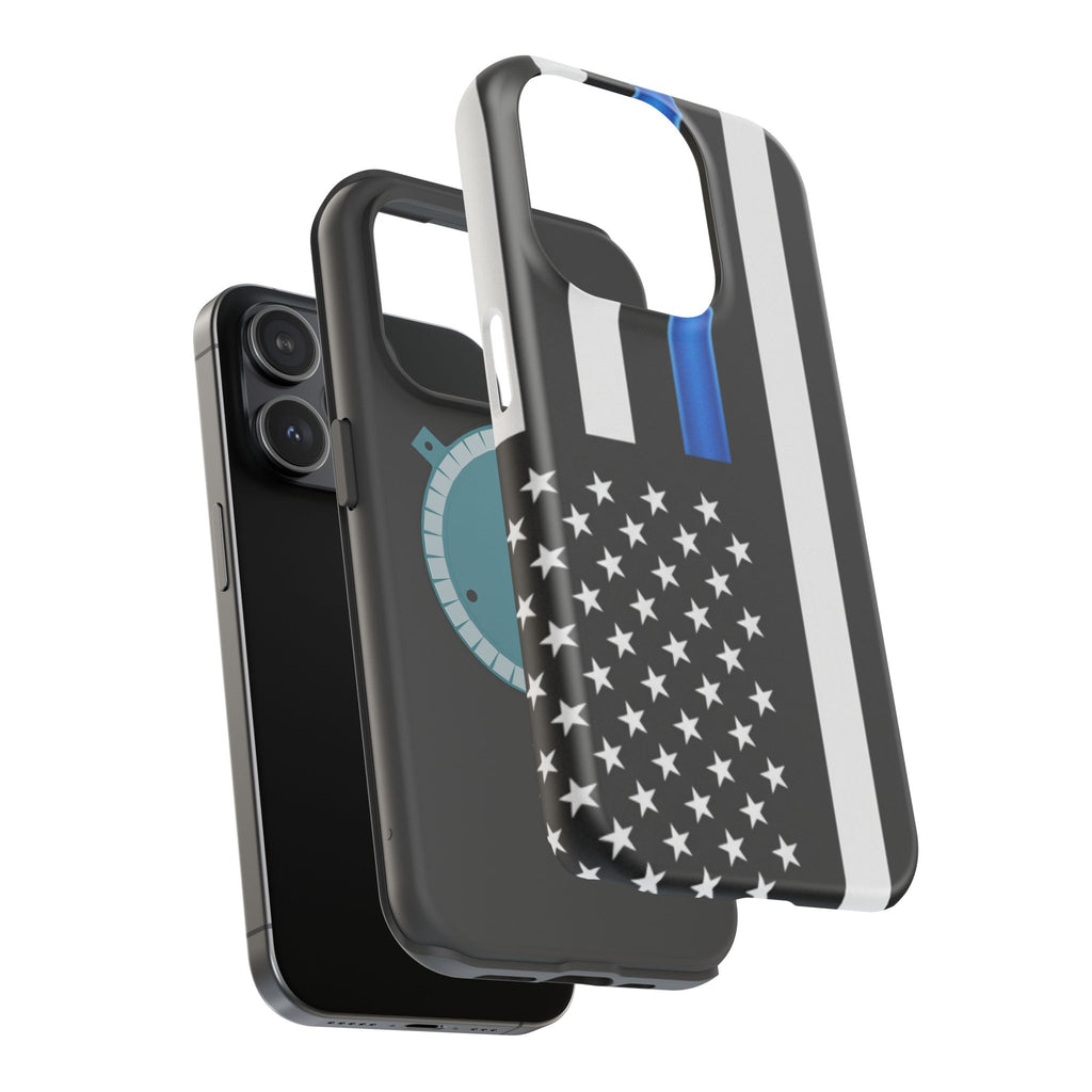Thin Blue Line Magnetic Phone Case — Impact‑Resistant Protective Cover for iPhone