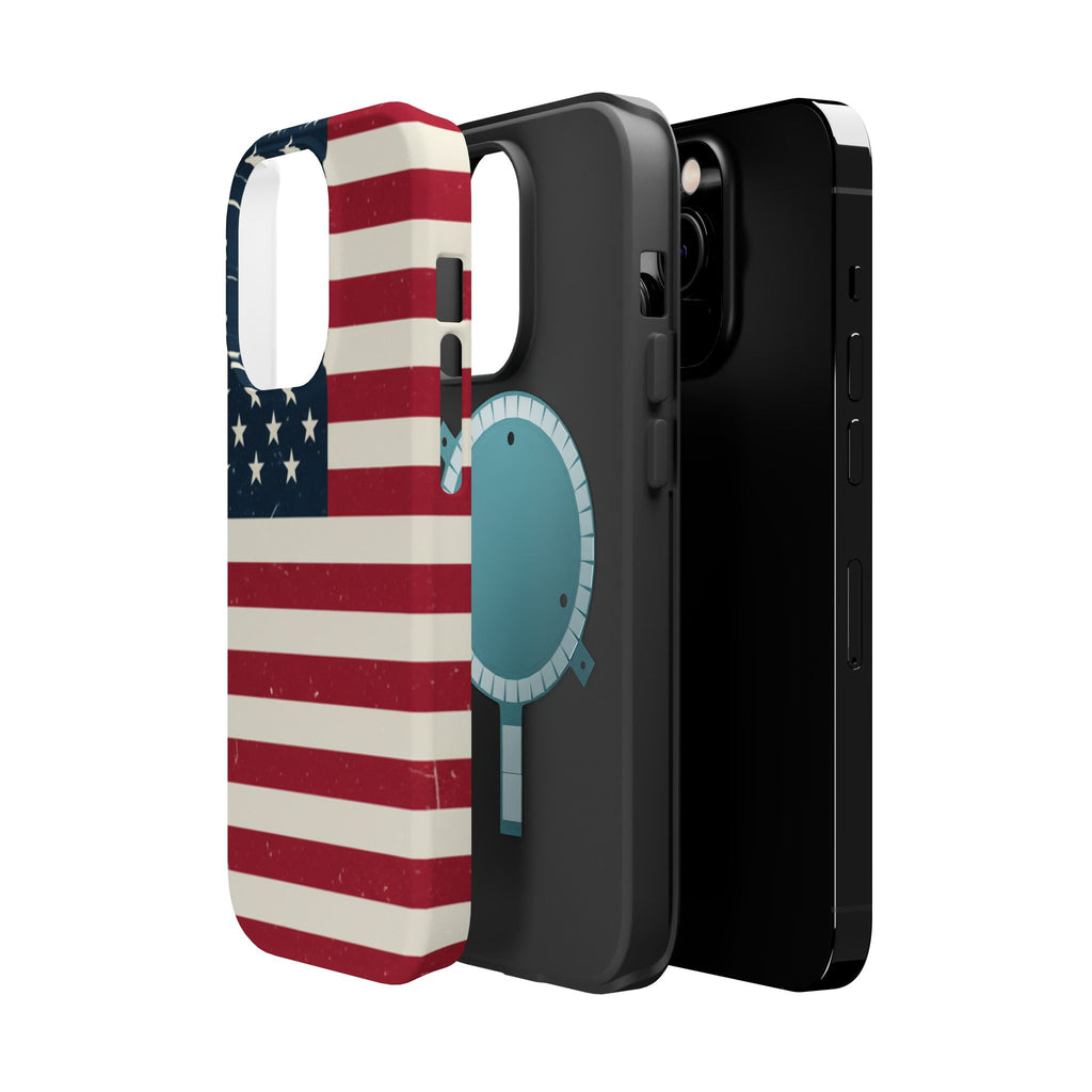 American Flag Magnetic Impact-Resistant Phone Case — USA Stars & Stripes Protection Fits iPhones