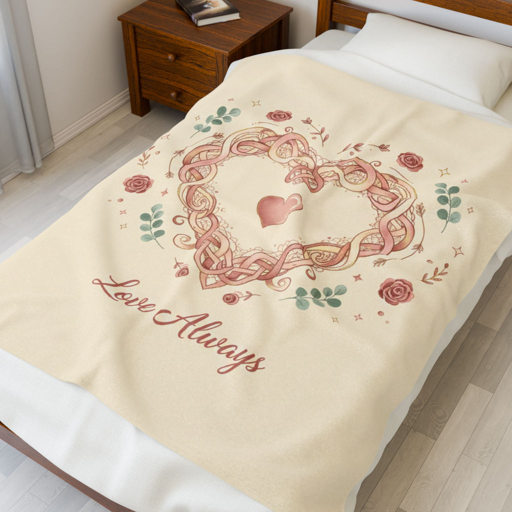 Rustic Love Always Velveteen Plush Blanket