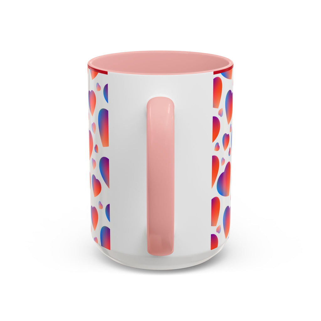 Pink Gradient Hearts Accent Coffee Mug 11oz & 15oz