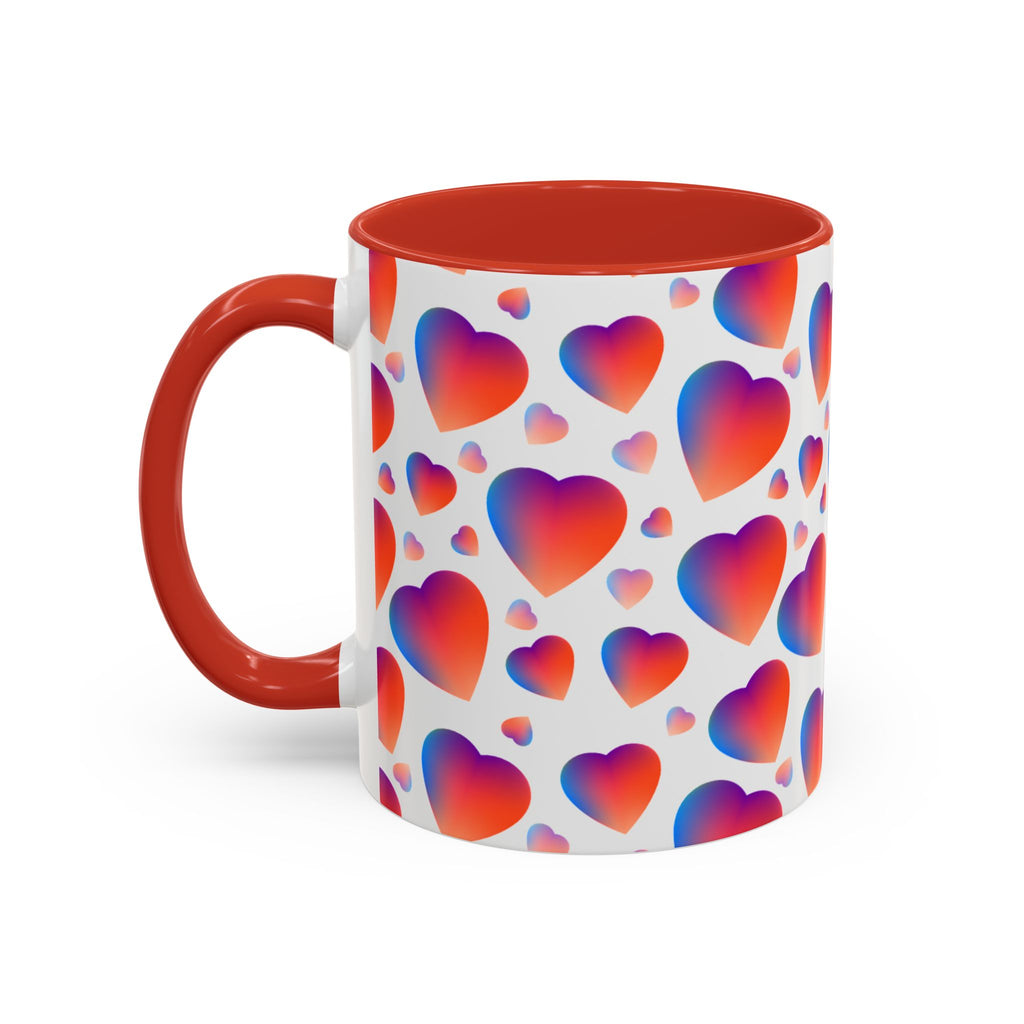 Pink Gradient Hearts Accent Coffee Mug 11oz & 15oz