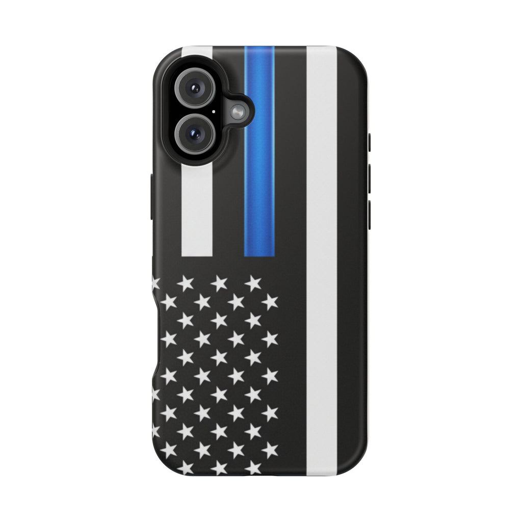 Thin Blue Line Magnetic Phone Case — Impact‑Resistant Protective Cover for iPhone