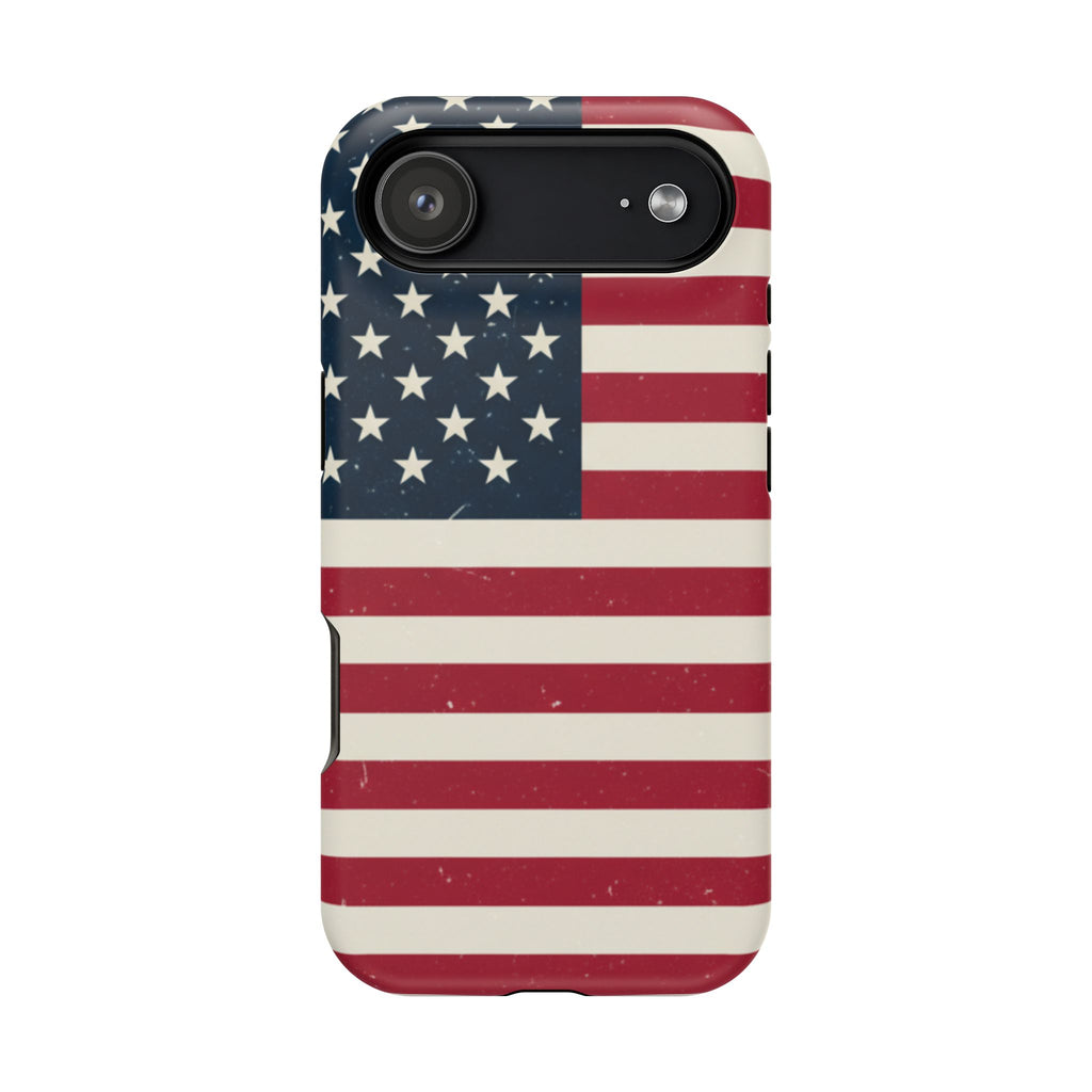 American Flag Magnetic Impact-Resistant Phone Case — USA Stars & Stripes Protection Fits iPhones